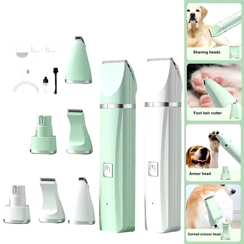 4-In-1 Multi-Functional Electric Dog Clippers for Grooming Cordless Dog Shaver Clippers Trimmers Low Noise Pet Grooming Tools